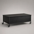 Table basse coffre de rangement mobile rectangulaire en MDF mélaminé et acier noir, 100 × 55 × 48 cm