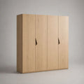 Armoire de chambre en panneaux de particules mélaminés, 4 portes battantes, chêne clair, 180 × 55 × 200 cm